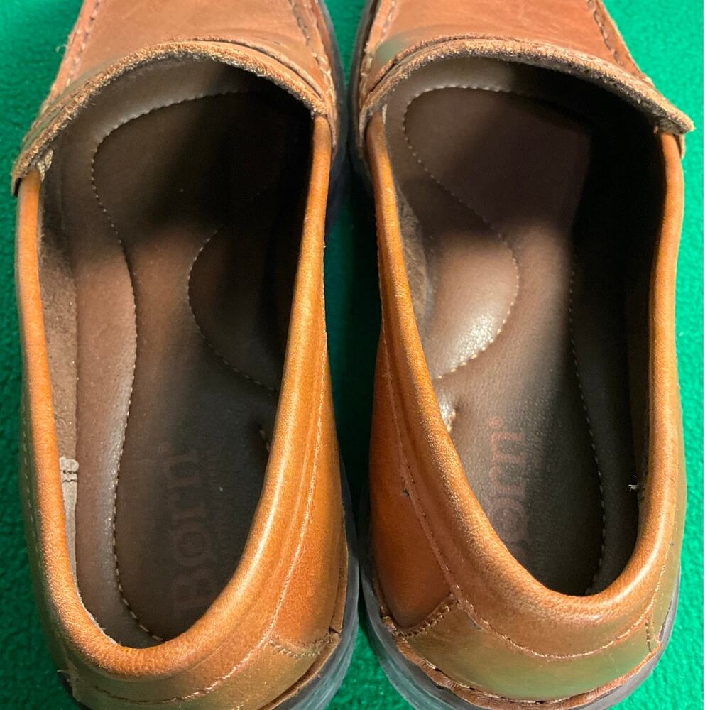 BORN Women's Sz 6M Carrera Plateform Shoes Penny Loafers Brown Leather Slip On - Picture 6 of 11